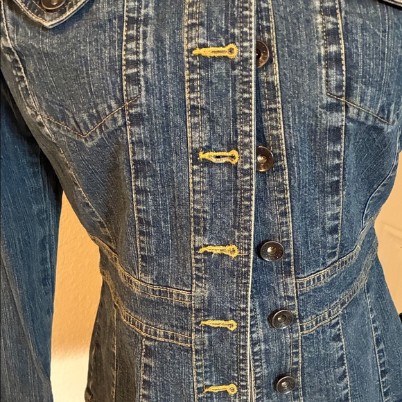 Axcess Blue Button Down Jean Jacket - Picture 7 of 14